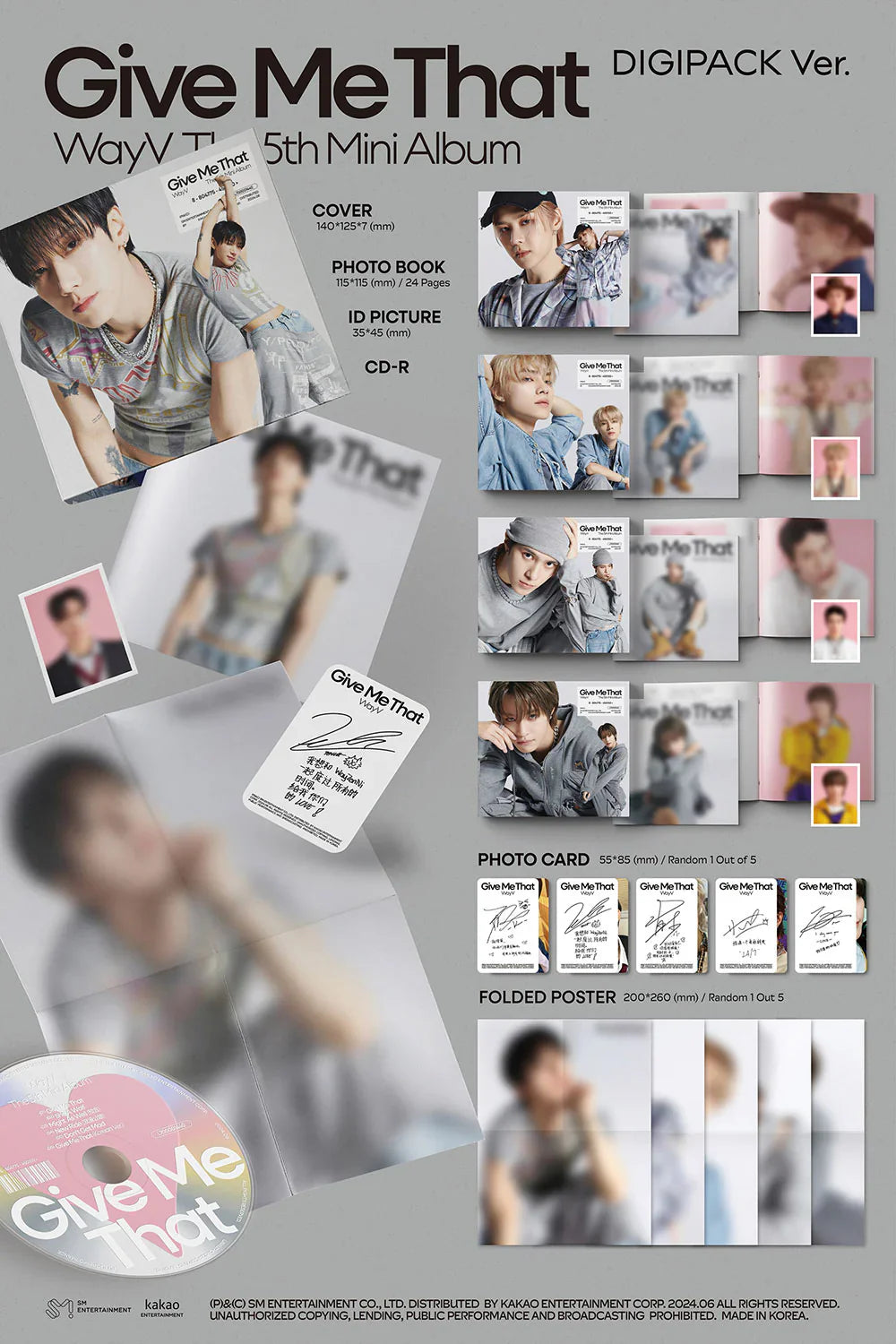 WayV 5th Mini Album - GIVE Me That (Withmuu Lucky Draw Event Digipack Random)