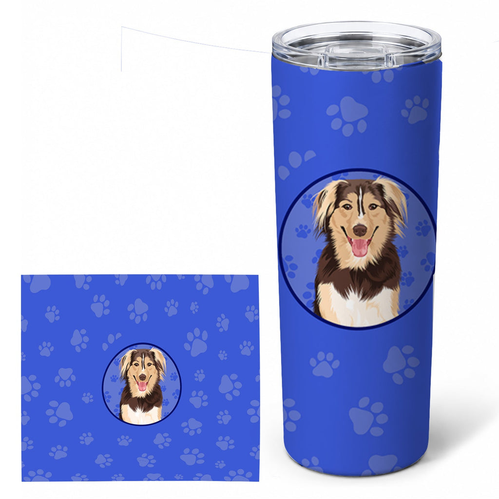 Australian Shepherd Red Tricolor #3  Stainless Steel Skinny Tumbler 20 oz Vacuum Double Walled Reusable Insulated Travel Cup