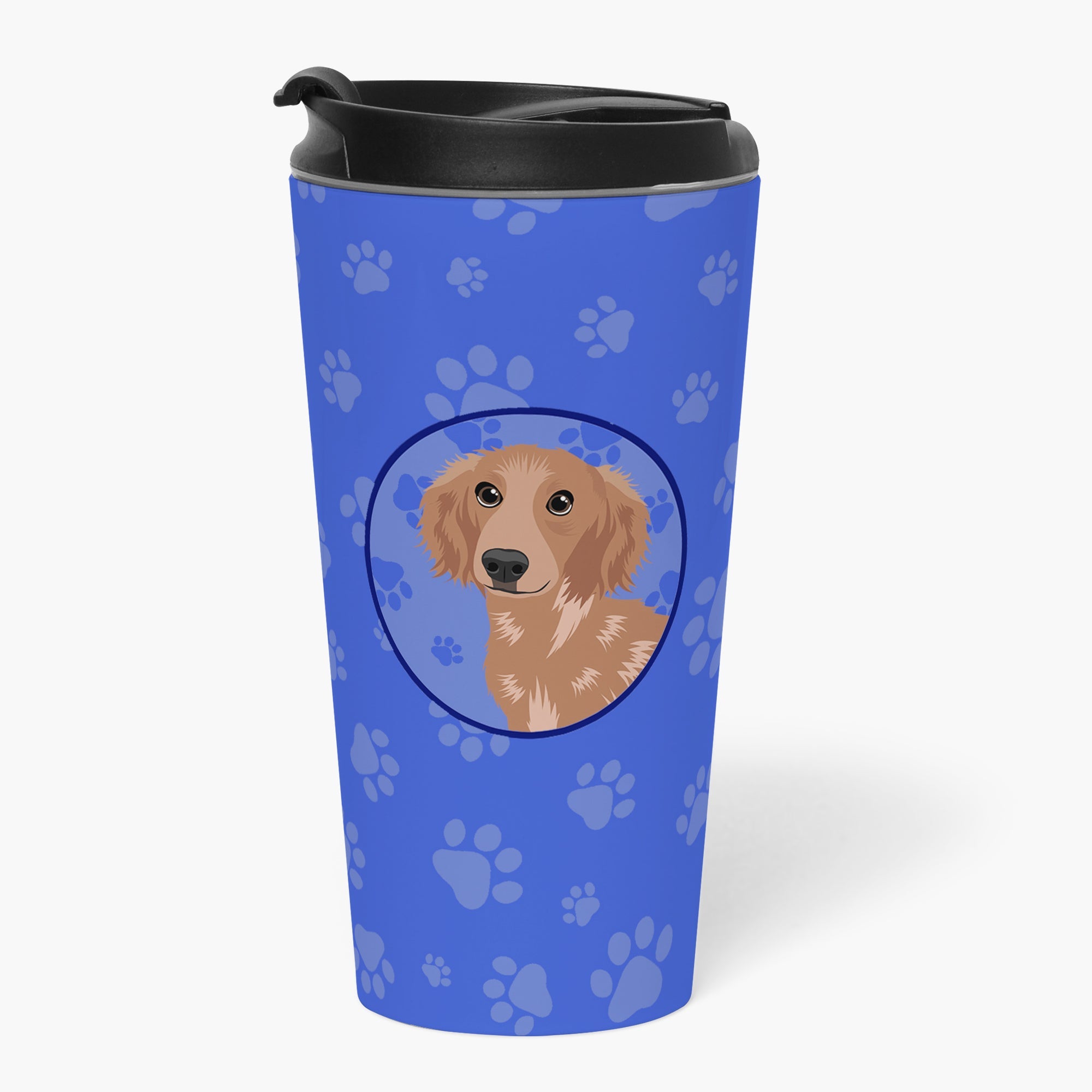 Dachshund Red #2 Stainless Steel 16 oz Tumbler Blue Insulated Tumbler with Lid, Cute Travel Cup for Coffee, Cocktails, Gift Men, Dad, Women, Mother