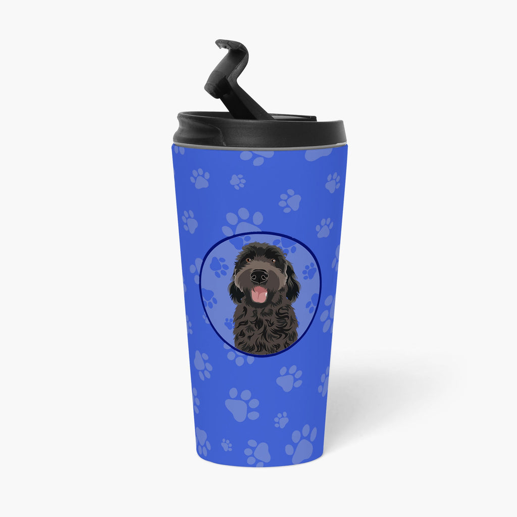 Doodle Black #1 Stainless Steel 16 oz Tumbler Blue Insulated Tumbler with Lid, Cute Travel Cup for Coffee, Cocktails, Gift Men, Dad, Women, Mother