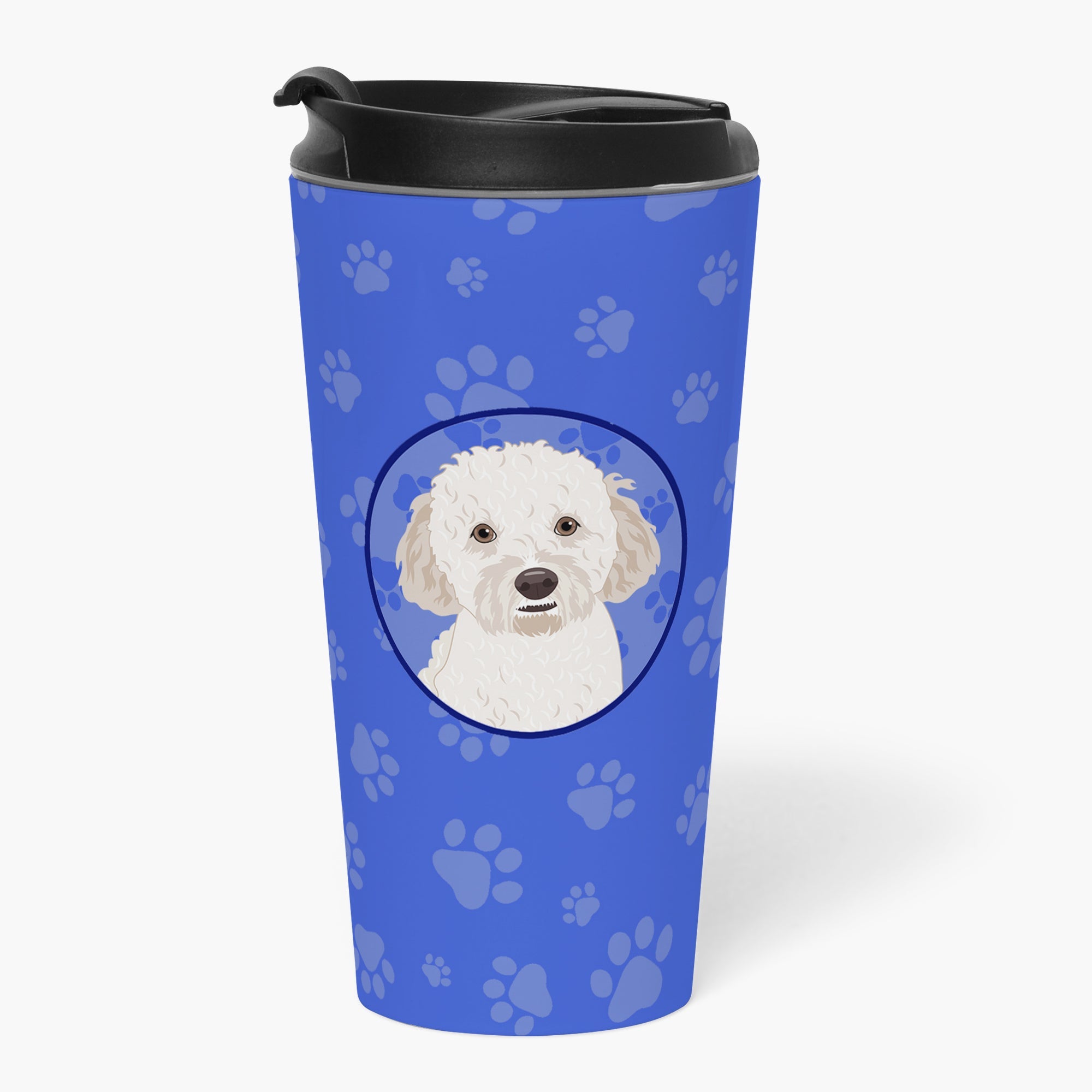 Doodle Cream #4 Stainless Steel 16 oz Tumbler Blue Insulated Tumbler with Lid, Cute Travel Cup for Coffee, Cocktails, Gift Men, Dad, Women, Mother