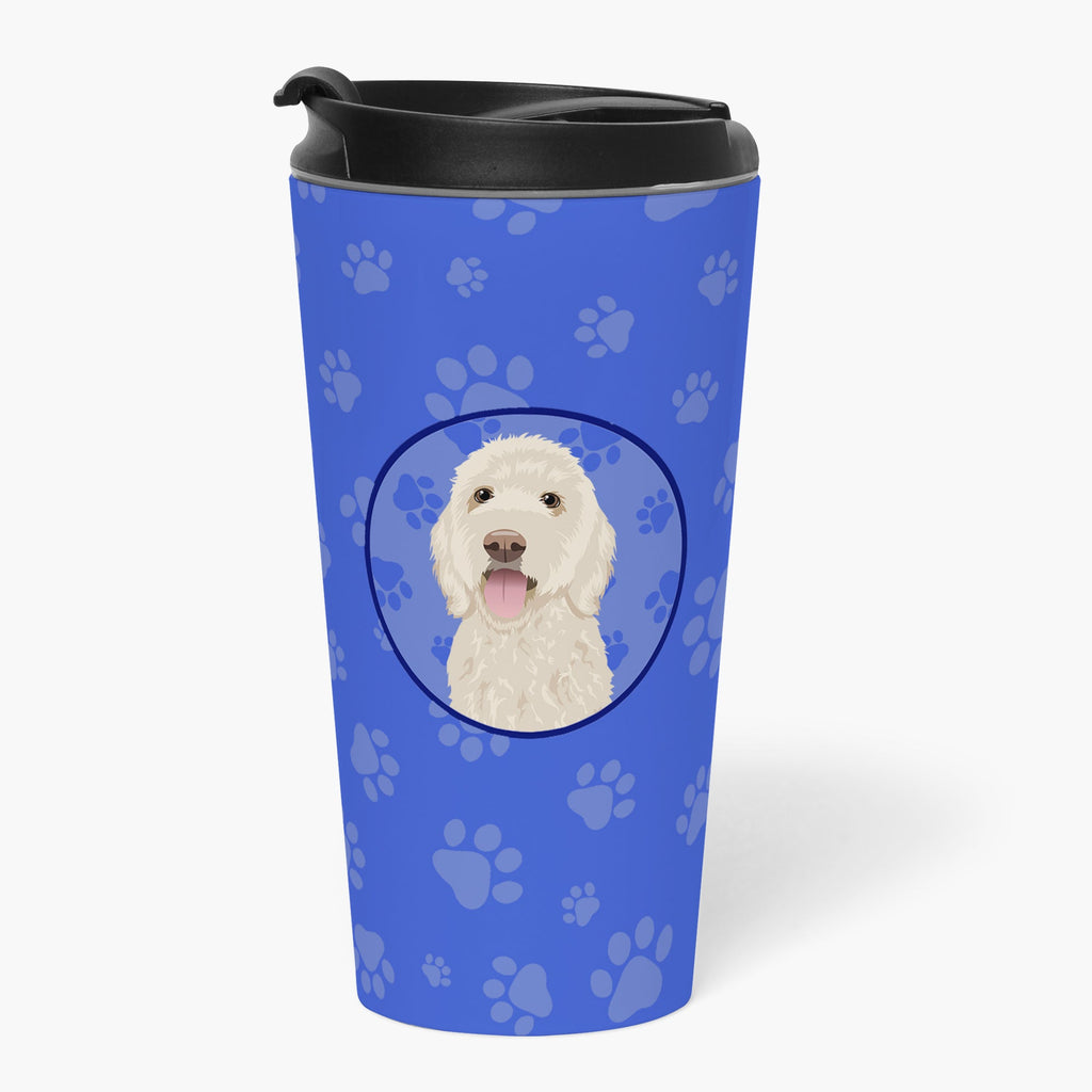 Doodle Cream #5 Stainless Steel 16 oz Tumbler Blue Insulated Tumbler with Lid, Cute Travel Cup for Coffee, Cocktails, Gift Men, Dad, Women, Mother