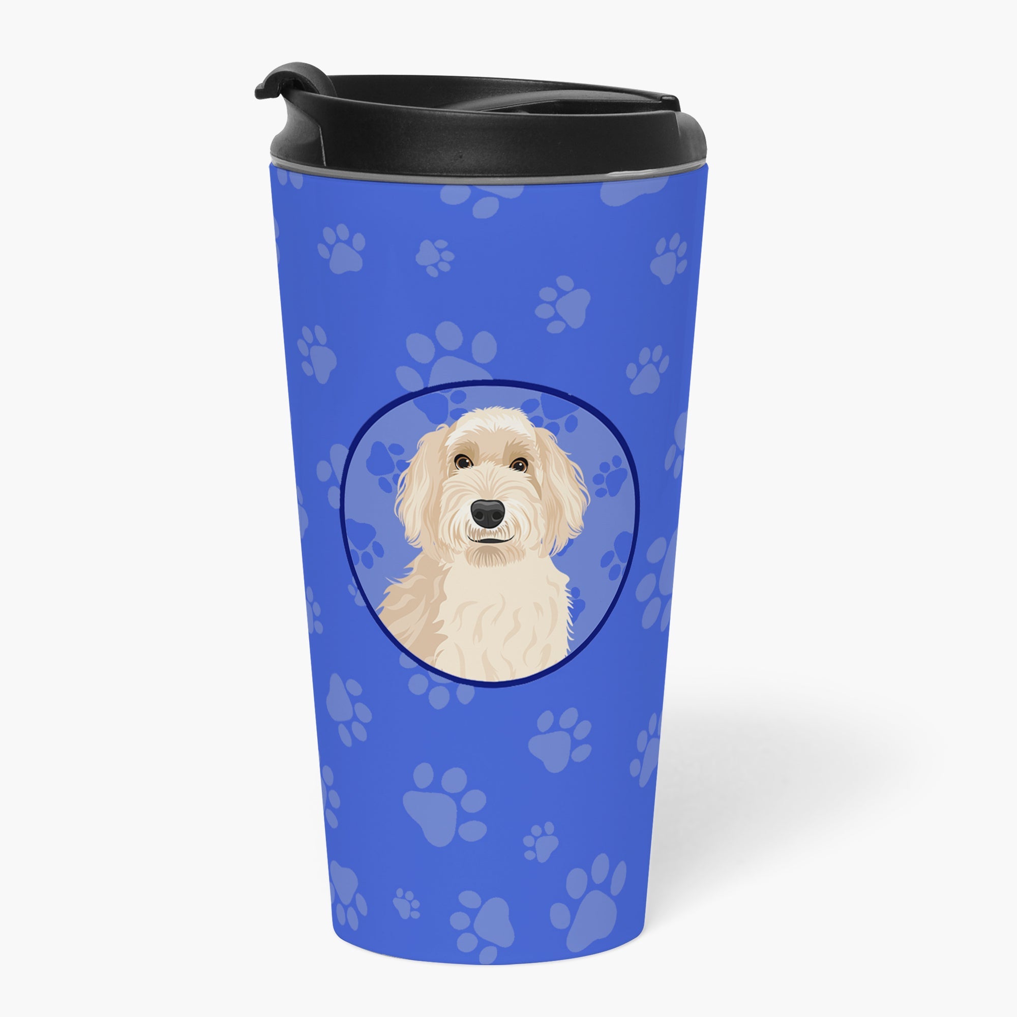 Doodle Fawn #2 Stainless Steel 16 oz Tumbler Blue Insulated Tumbler with Lid, Cute Travel Cup for Coffee, Cocktails, Gift Men, Dad, Women, Mother