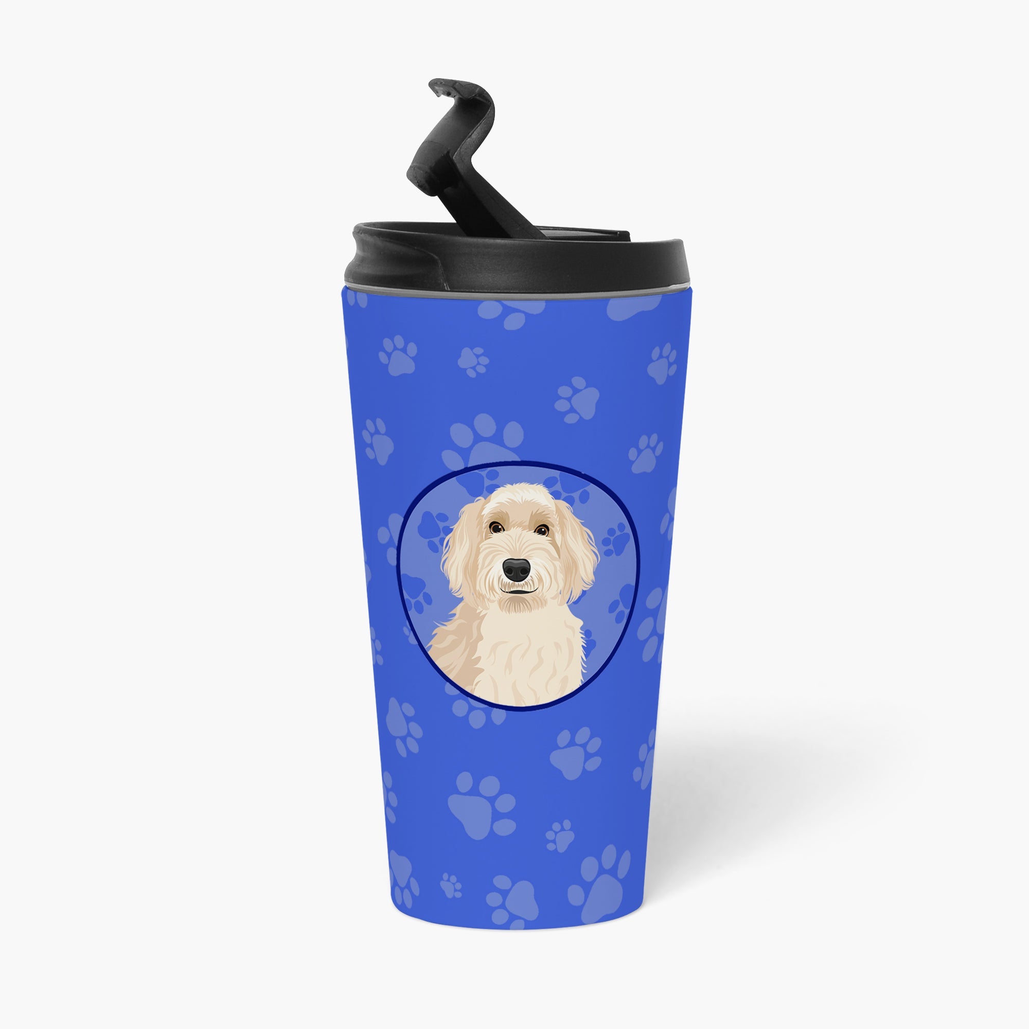 Doodle Fawn #2 Stainless Steel 16 oz Tumbler Blue Insulated Tumbler with Lid, Cute Travel Cup for Coffee, Cocktails, Gift Men, Dad, Women, Mother