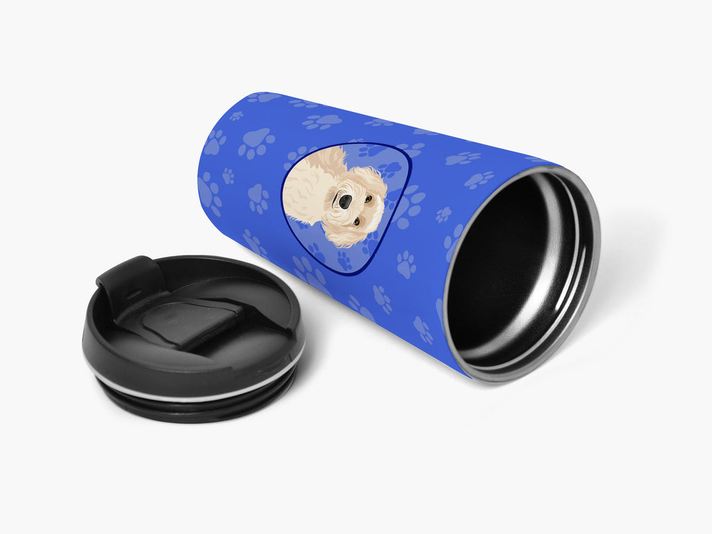 Doodle Fawn #2 Stainless Steel 16 oz Tumbler Blue Insulated Tumbler with Lid, Cute Travel Cup for Coffee, Cocktails, Gift Men, Dad, Women, Mother