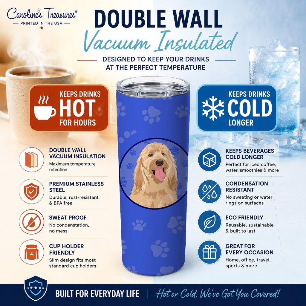 Doodle Fawn #3  Stainless Steel Skinny Tumbler 20 oz Vacuum Double Walled Reusable Insulated Travel Cup