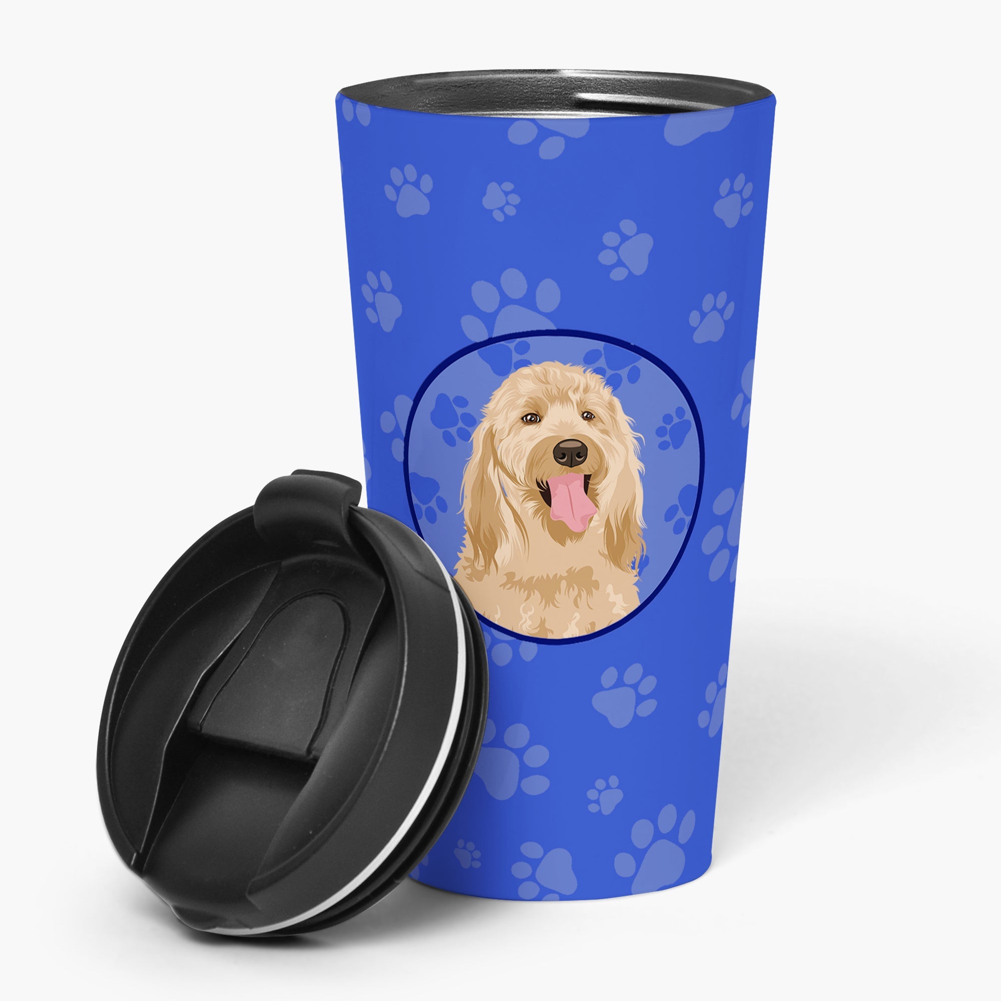 Doodle Fawn #3 Stainless Steel 16 oz Tumbler Blue Insulated Tumbler with Lid, Cute Travel Cup for Coffee, Cocktails, Gift Men, Dad, Women, Mother