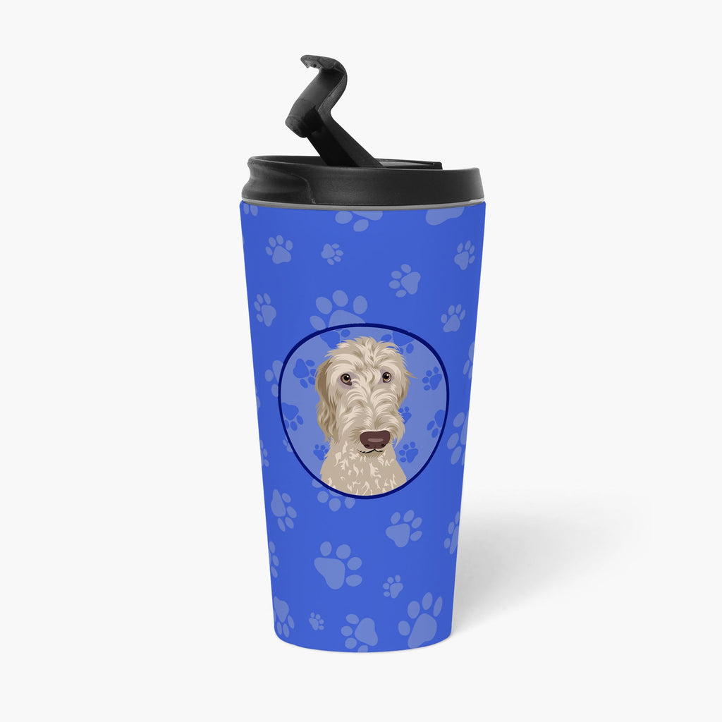 Doodle Fawn #4 Stainless Steel 16 oz Tumbler Blue Insulated Tumbler with Lid, Cute Travel Cup for Coffee, Cocktails, Gift Men, Dad, Women, Mother