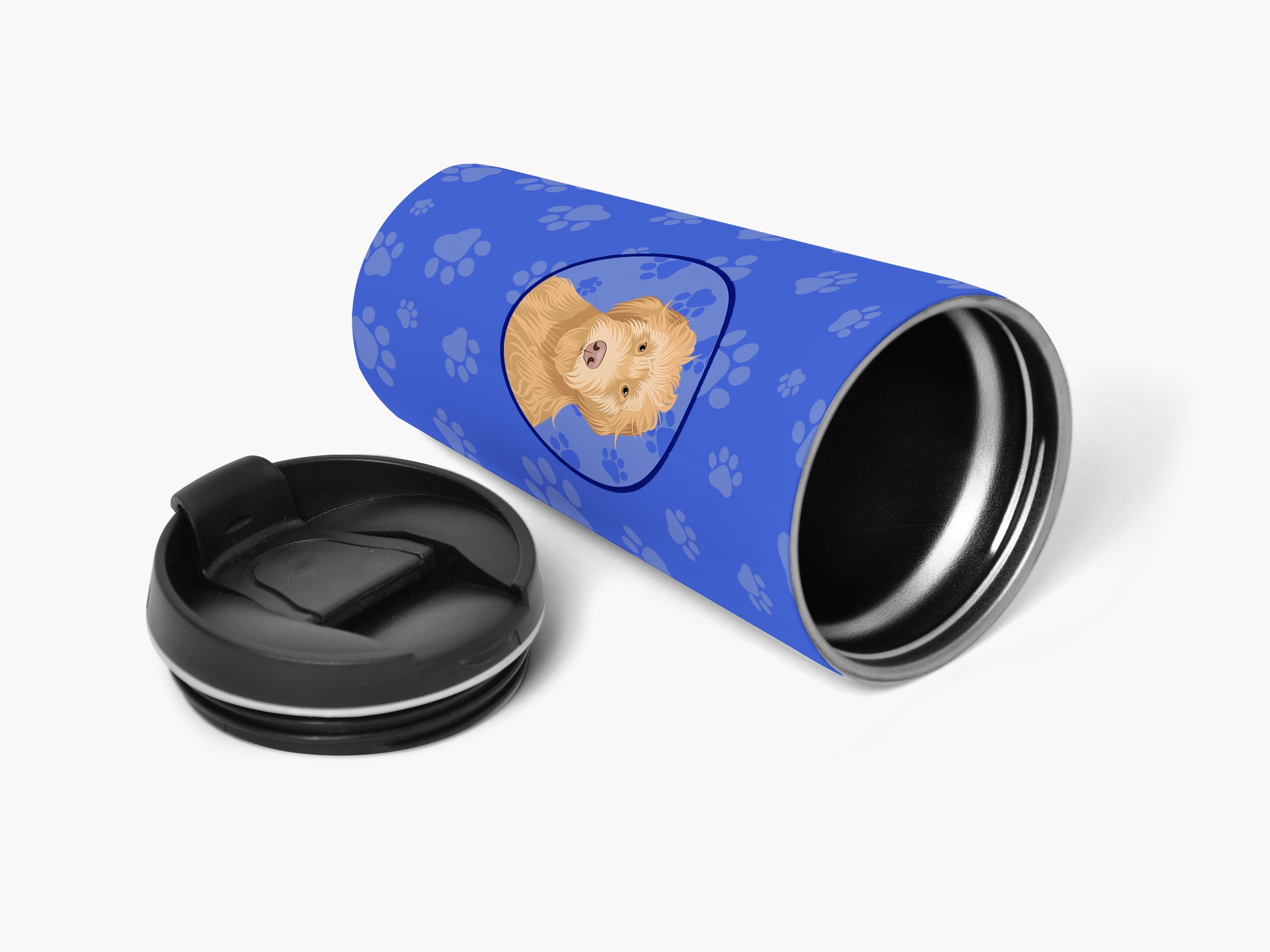 Doodle Liver #2 Stainless Steel 16 oz Tumbler Blue Insulated Tumbler with Lid, Cute Travel Cup for Coffee, Cocktails, Gift Men, Dad, Women, Mother