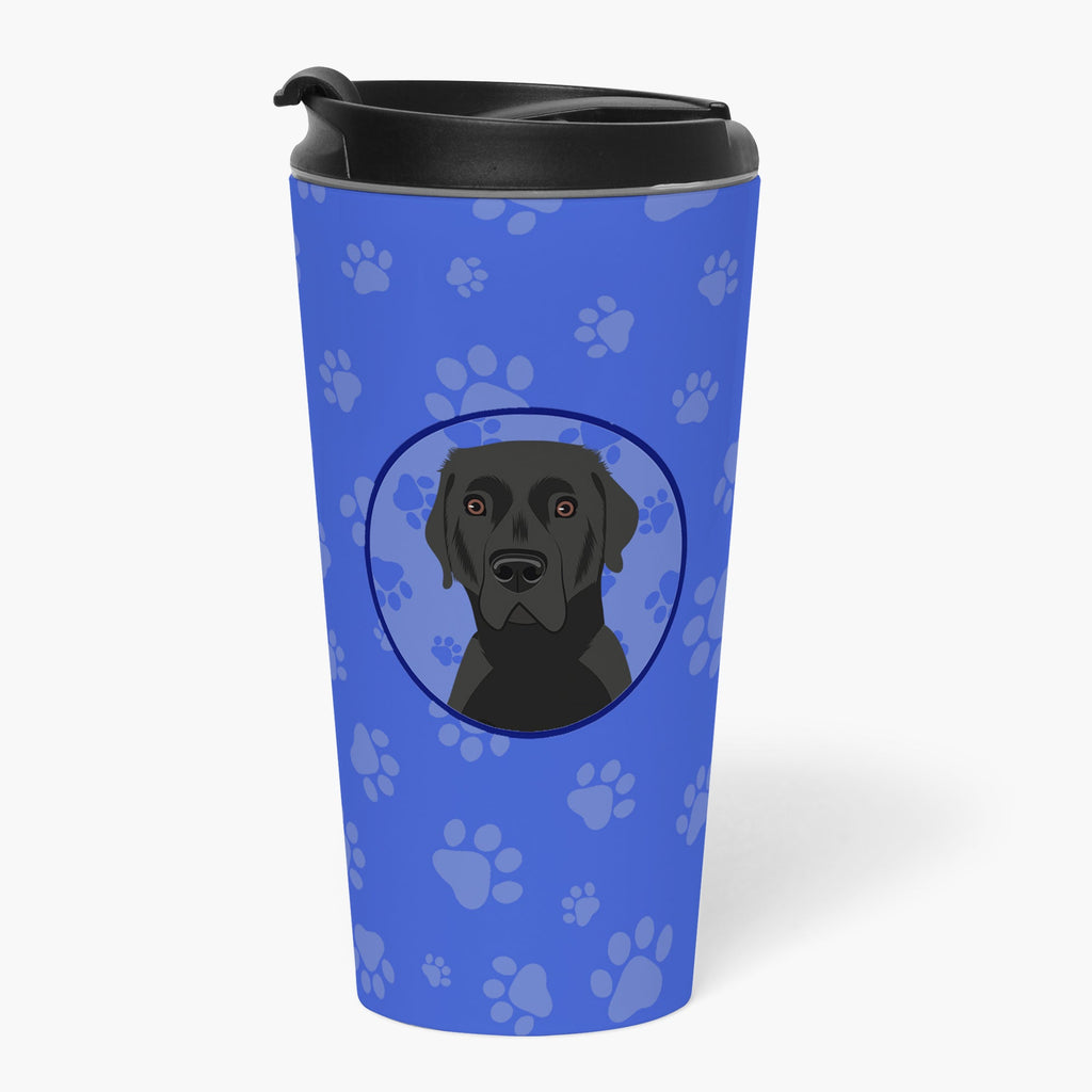 Labrador Retriever Black #2 Stainless Steel 16 oz Tumbler Blue Insulated Tumbler with Lid, Cute Travel Cup for Coffee, Cocktails, Gift Men, Dad, Women, Mother