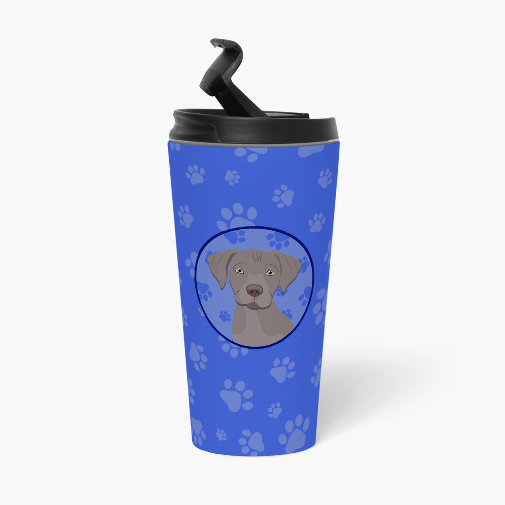 Labrador Retriever Gray Puppy Stainless Steel 16 oz Tumbler Blue Insulated Tumbler with Lid, Cute Travel Cup for Coffee, Cocktails, Gift Men, Dad, Women, Mother