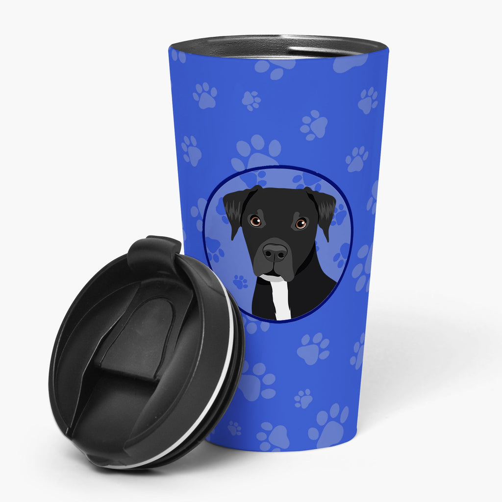 Pit Bull Black #1 Stainless Steel 16 oz Tumbler Blue Insulated Tumbler with Lid, Cute Travel Cup for Coffee, Cocktails, Gift Men, Dad, Women, Mother