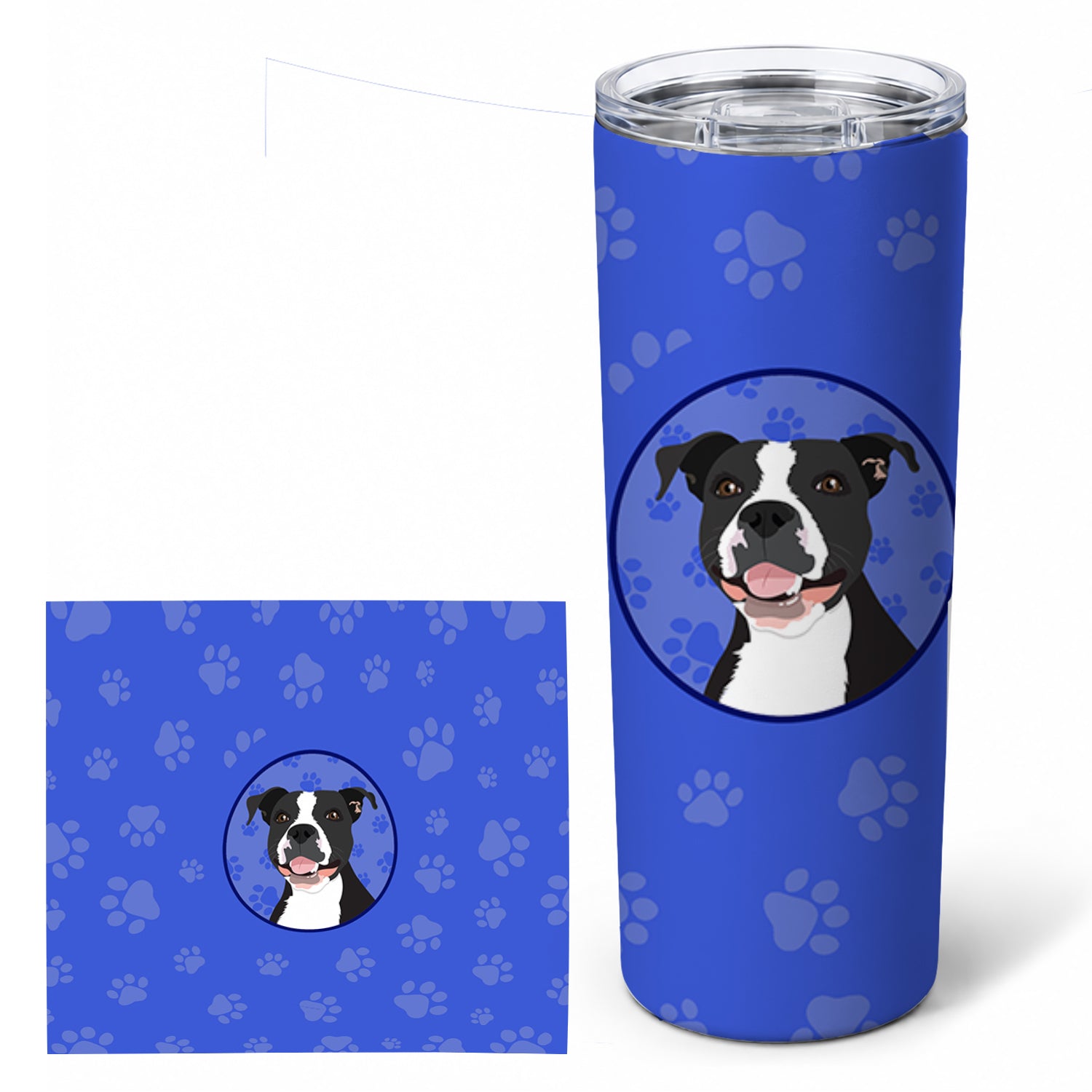 Pit Bull Black #3  Stainless Steel Skinny Tumbler 20 oz Vacuum Double Walled Reusable Insulated Travel Cup
