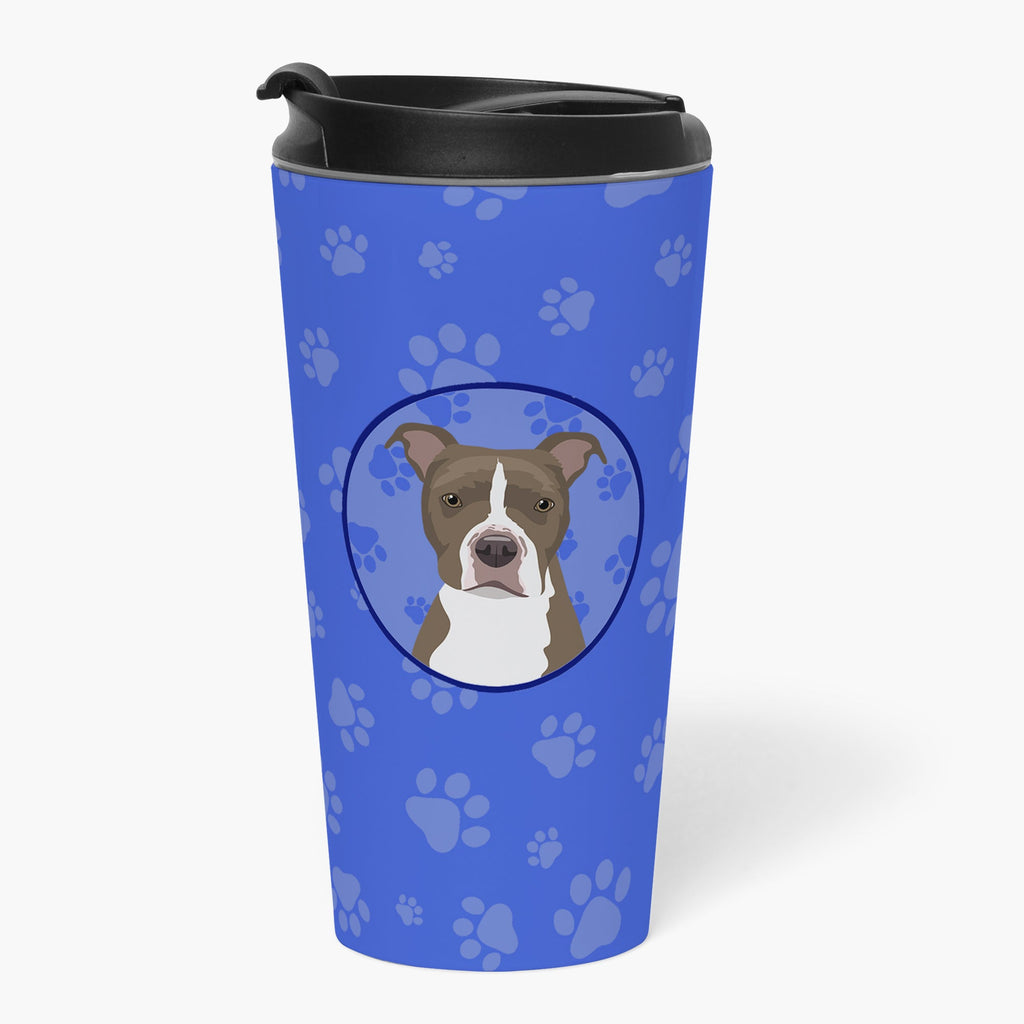 Pit Bull Blue #6 Stainless Steel 16 oz Tumbler Blue Insulated Tumbler with Lid, Cute Travel Cup for Coffee, Cocktails, Gift Men, Dad, Women, Mother