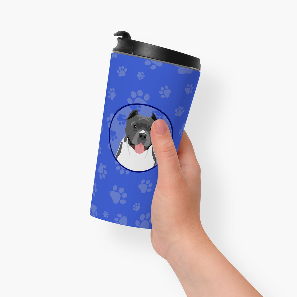 Pit Bull Blue #7 Stainless Steel 16 oz Tumbler Blue Insulated Tumbler with Lid, Cute Travel Cup for Coffee, Cocktails, Gift Men, Dad, Women, Mother