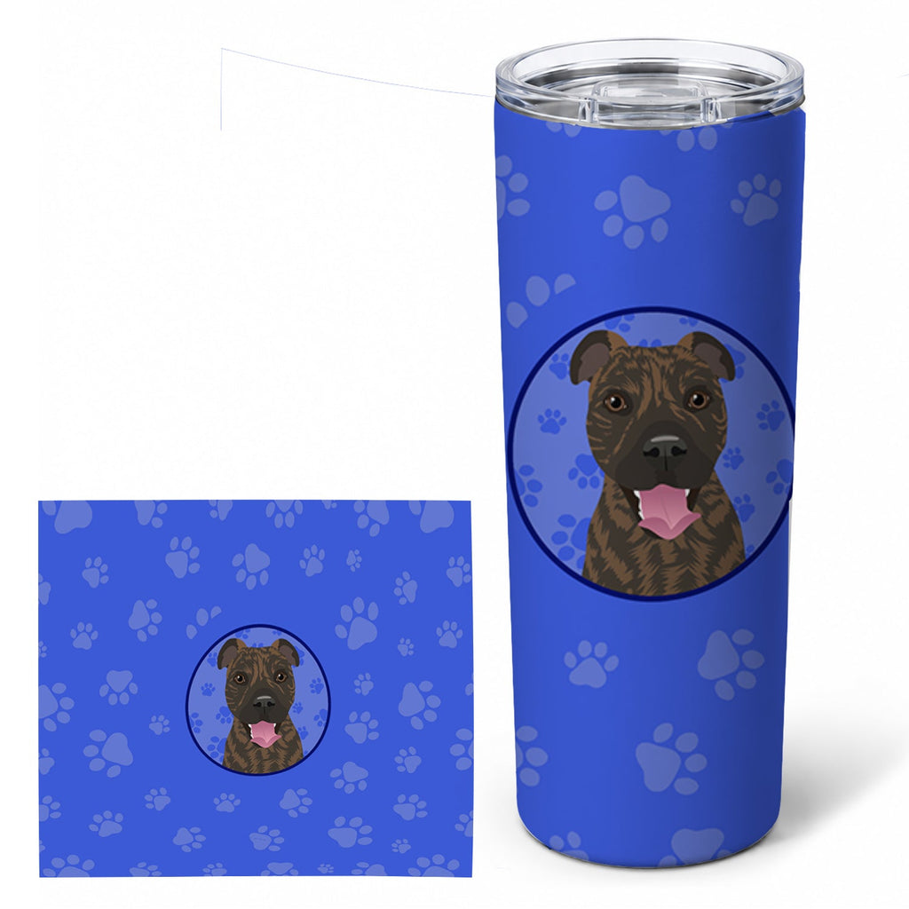 Pit Bull Brindle #1  Stainless Steel Skinny Tumbler 20 oz Vacuum Double Walled Reusable Insulated Travel Cup