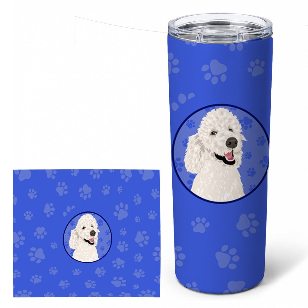 Poodle Standard White  Stainless Steel Skinny Tumbler 20 oz Vacuum Double Walled Reusable Insulated Travel Cup