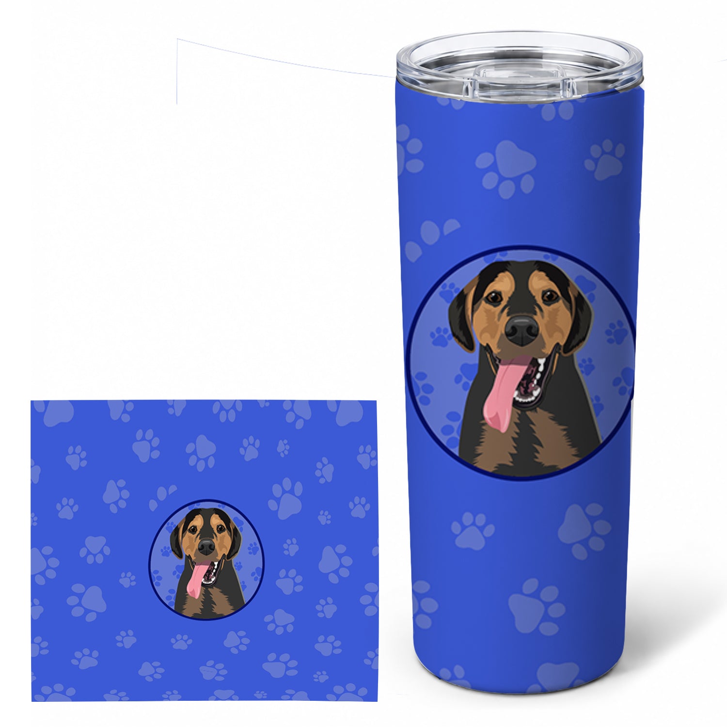 Rottweiler Black and Tan #4  Stainless Steel Skinny Tumbler 20 oz Vacuum Double Walled Reusable Insulated Travel Cup