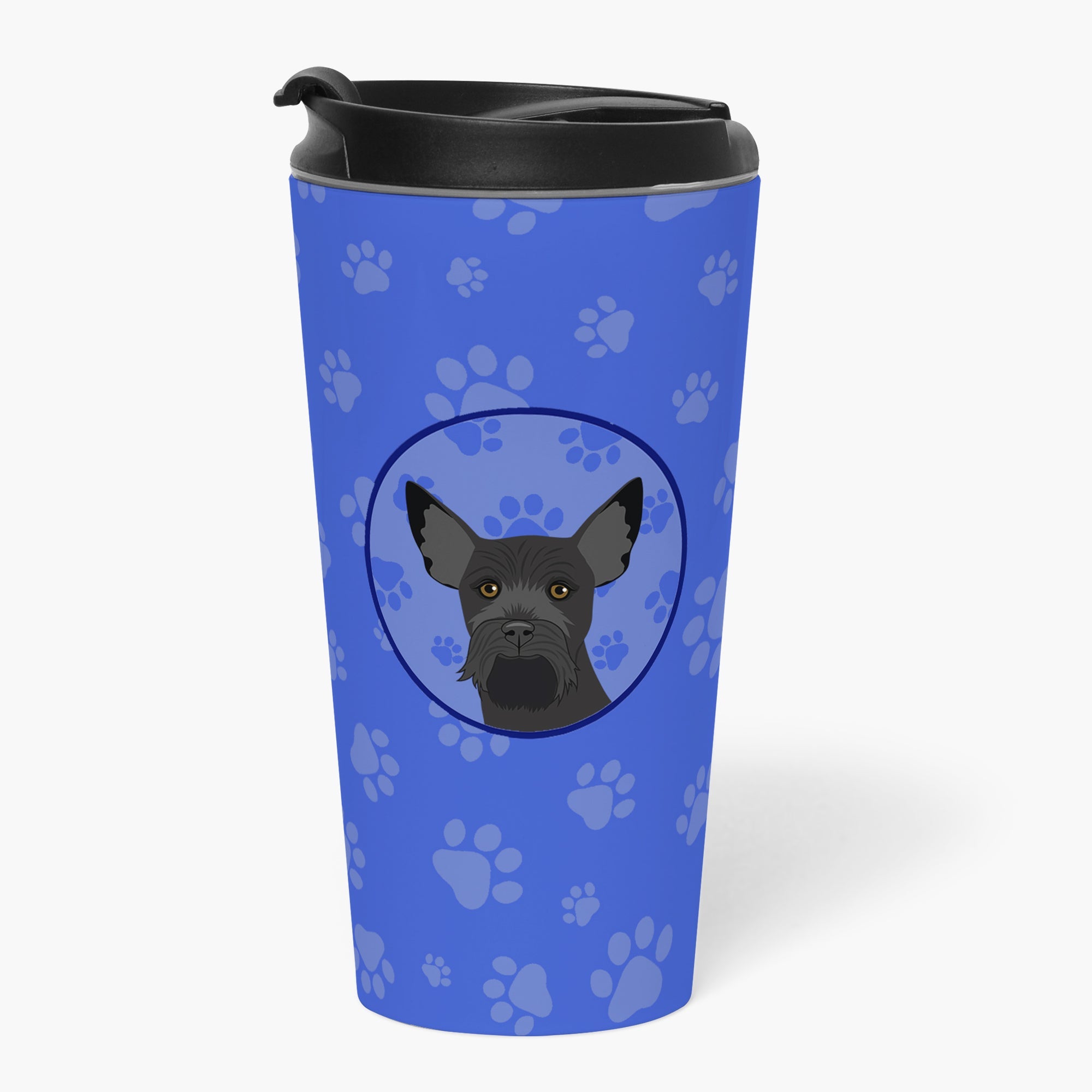 Schnauzer Black #2 Stainless Steel 16 oz Tumbler Blue Insulated Tumbler with Lid, Cute Travel Cup for Coffee, Cocktails, Gift Men, Dad, Women, Mother