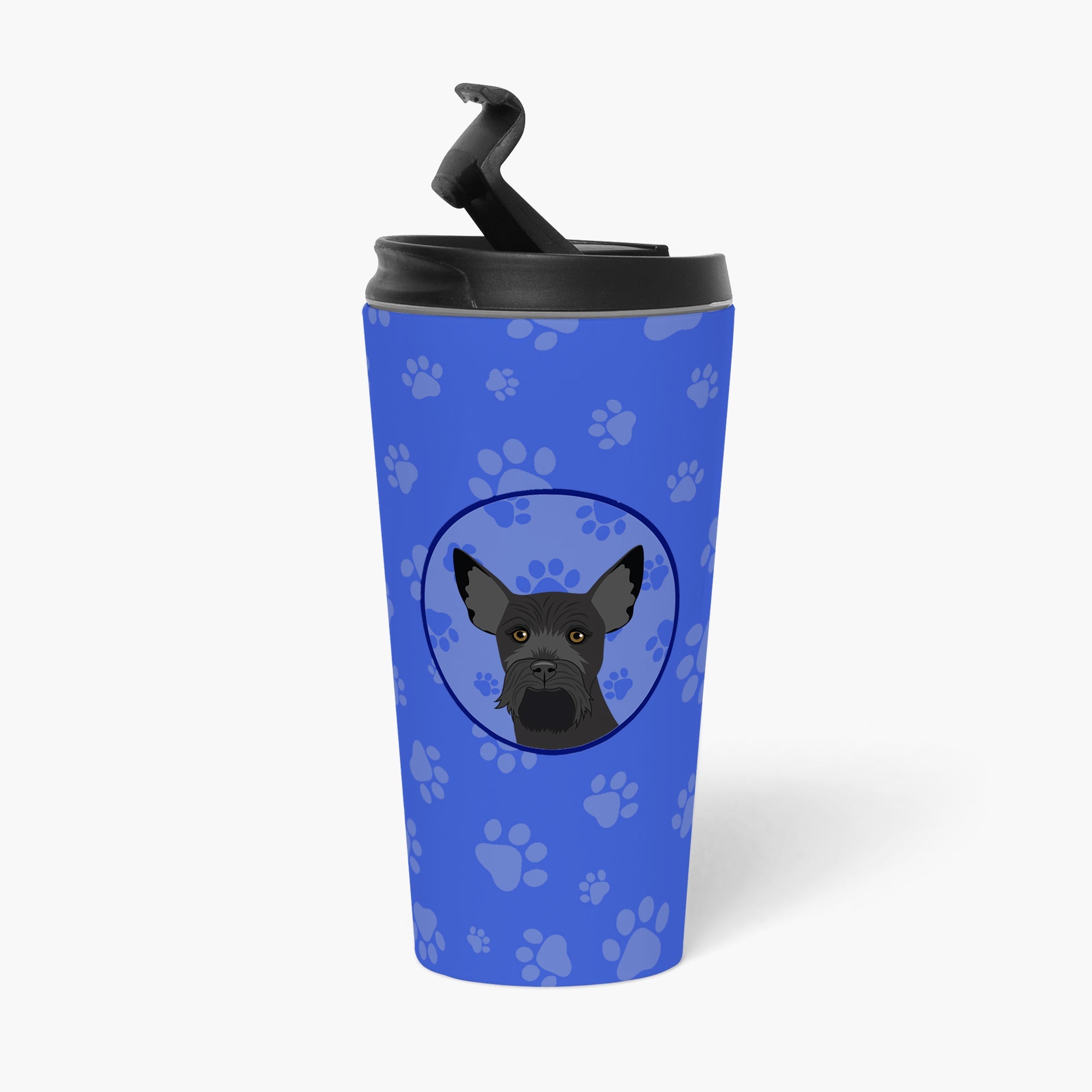 Schnauzer Black #2 Stainless Steel 16 oz Tumbler Blue Insulated Tumbler with Lid, Cute Travel Cup for Coffee, Cocktails, Gift Men, Dad, Women, Mother