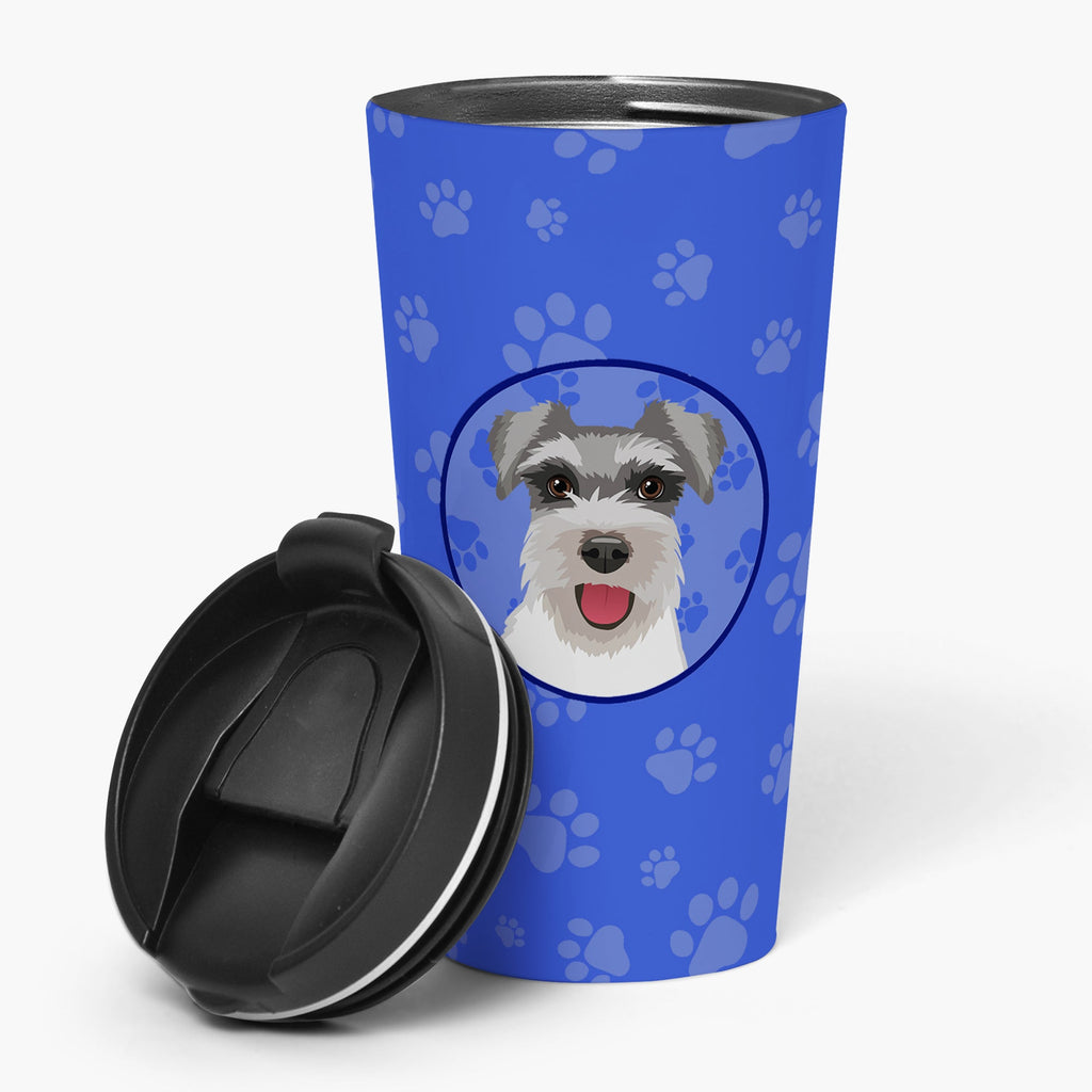Schnauzer Salt and Pepper #3 Stainless Steel 16 oz Tumbler Blue Insulated Tumbler with Lid, Cute Travel Cup for Coffee, Cocktails, Gift Men, Dad, Women, Mother