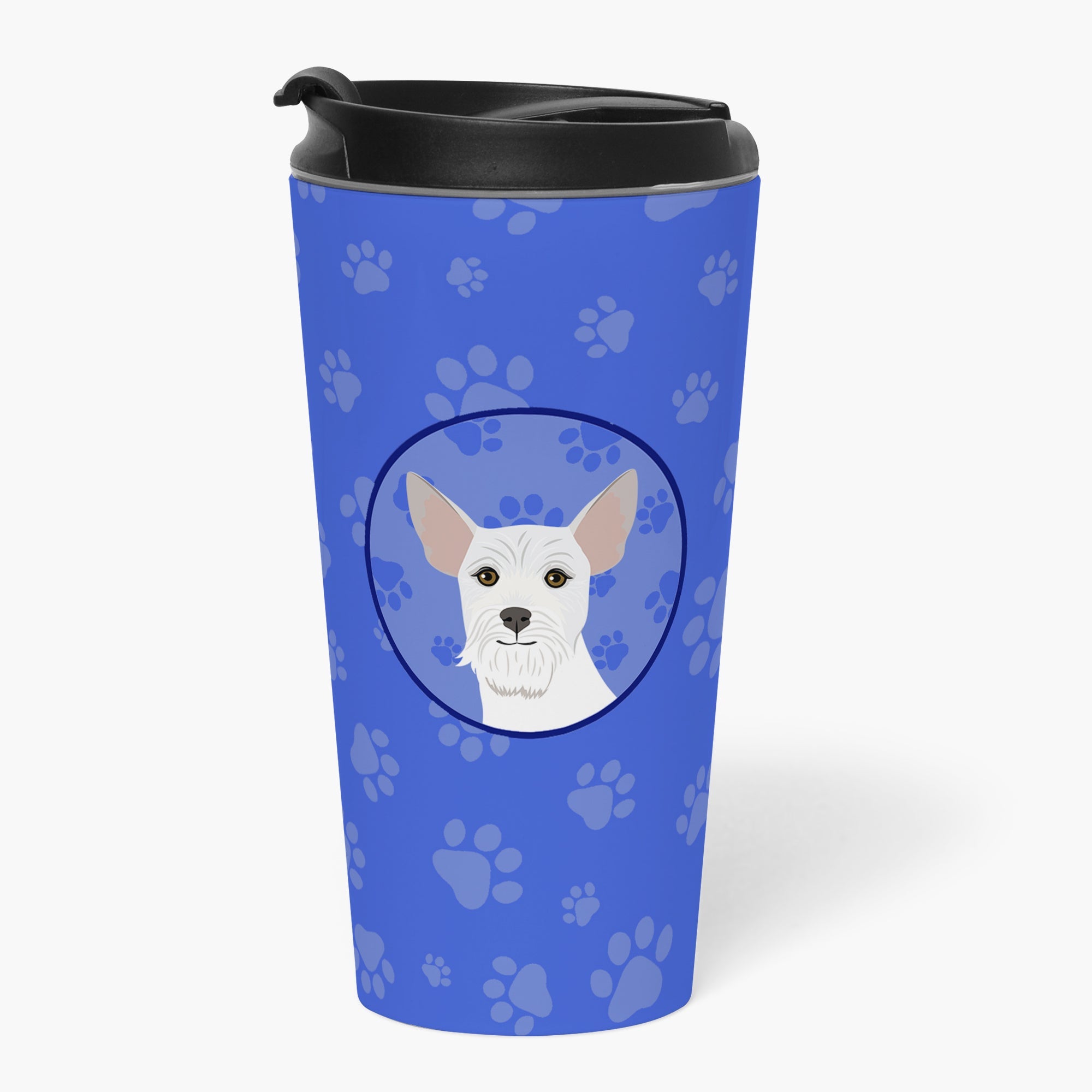Schnauzer White #2 Stainless Steel 16 oz Tumbler Blue Insulated Tumbler with Lid, Cute Travel Cup for Coffee, Cocktails, Gift Men, Dad, Women, Mother