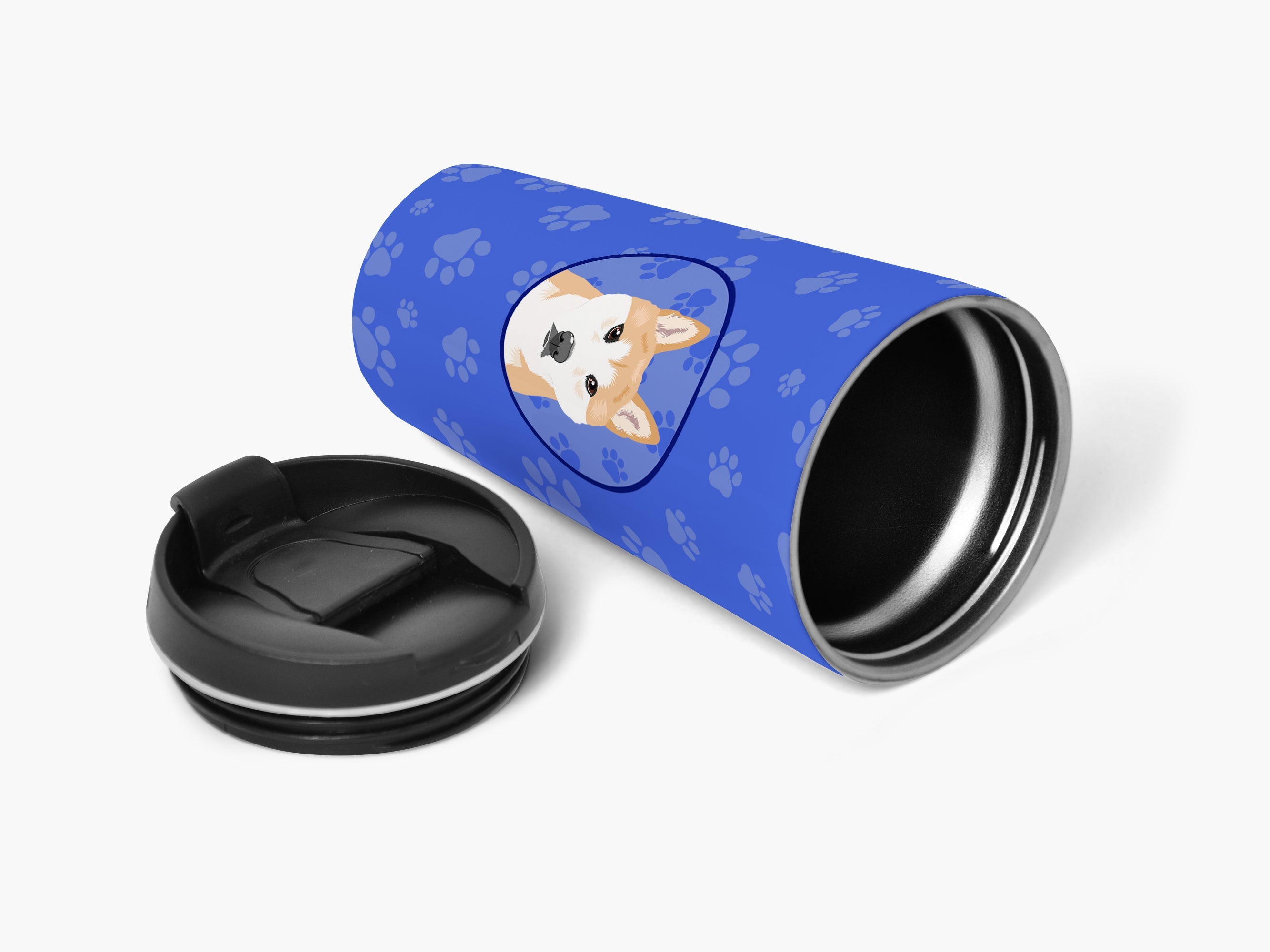 Shiba Inu Red #1 Stainless Steel 16 oz Tumbler Blue Insulated Tumbler with Lid, Cute Travel Cup for Coffee, Cocktails, Gift Men, Dad, Women, Mother
