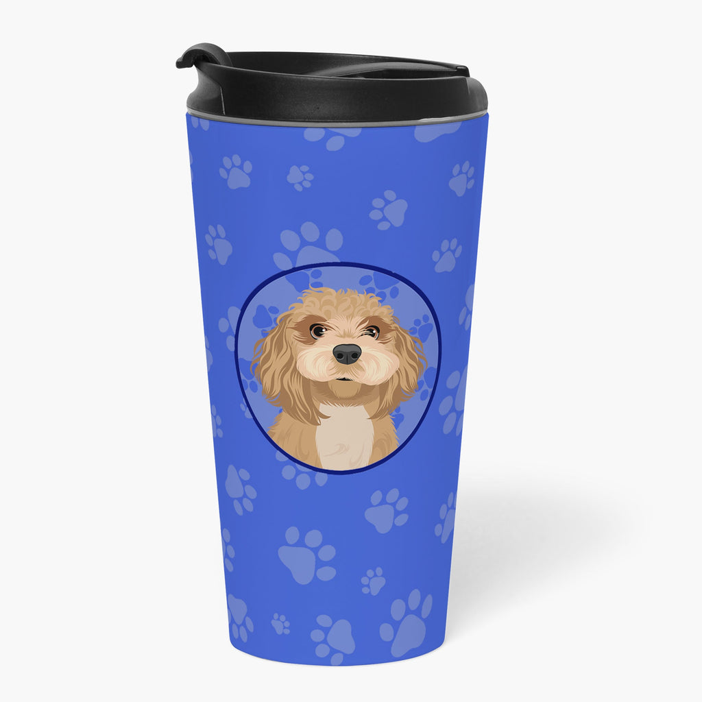 Shih-Tzu Red Stainless Steel 16 oz Tumbler Blue Insulated Tumbler with Lid, Cute Travel Cup for Coffee, Cocktails, Gift Men, Dad, Women, Mother