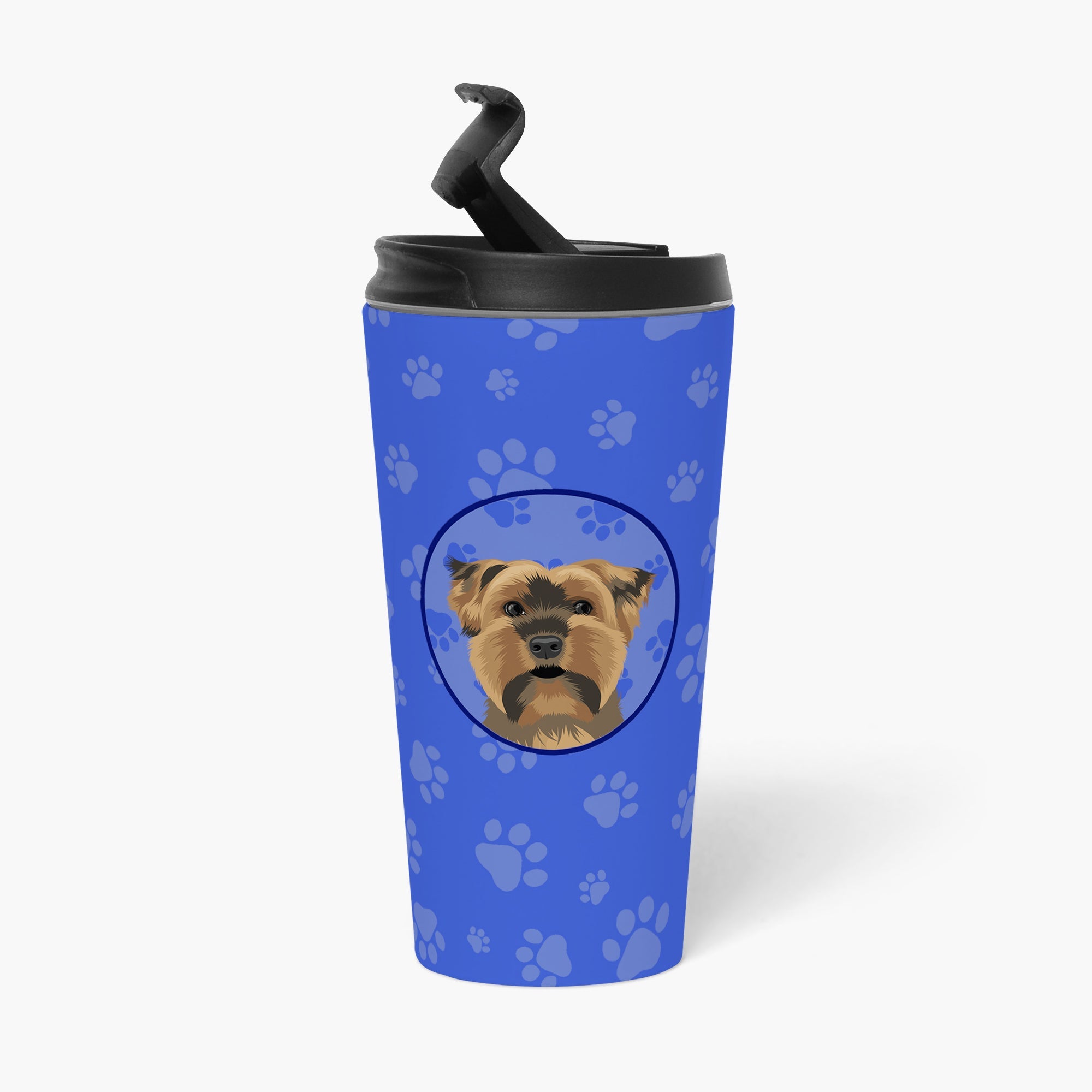 Yorkie Chocolate #1 Stainless Steel 16 oz Tumbler Blue Insulated Tumbler with Lid, Cute Travel Cup for Coffee, Cocktails, Gift Men, Dad, Women, Mother