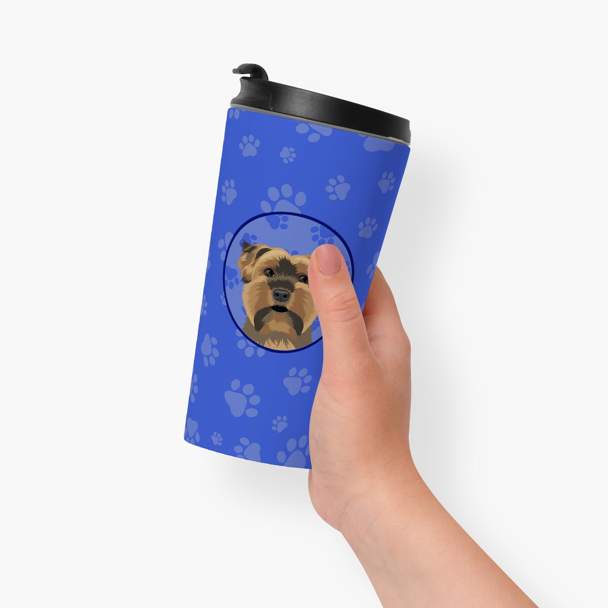 Yorkie Chocolate #1 Stainless Steel 16 oz Tumbler Blue Insulated Tumbler with Lid, Cute Travel Cup for Coffee, Cocktails, Gift Men, Dad, Women, Mother