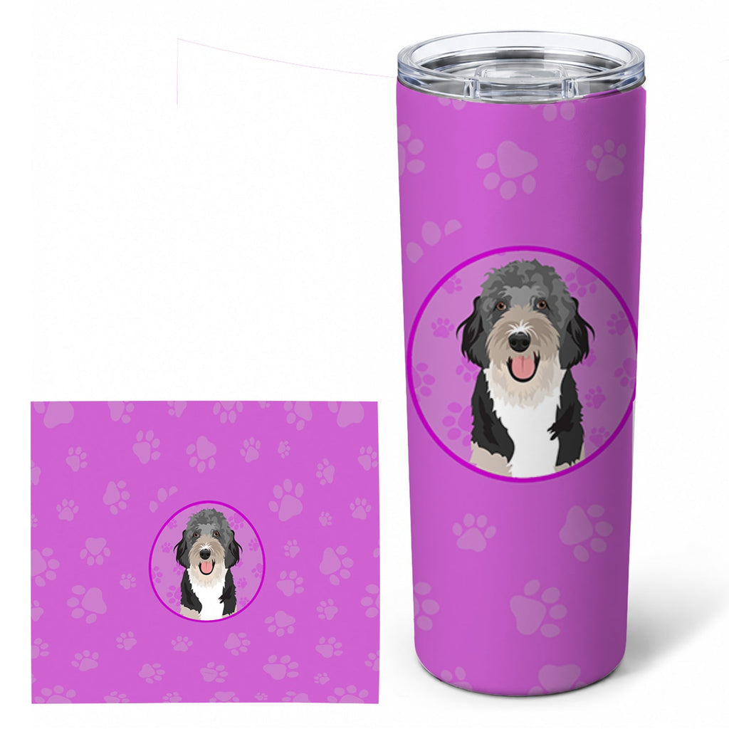 Doodle Black Tricolor #1 Stainless Steel Skinny Tumbler 20 oz Vacuum Double Walled Reusable Insulated Travel Cup