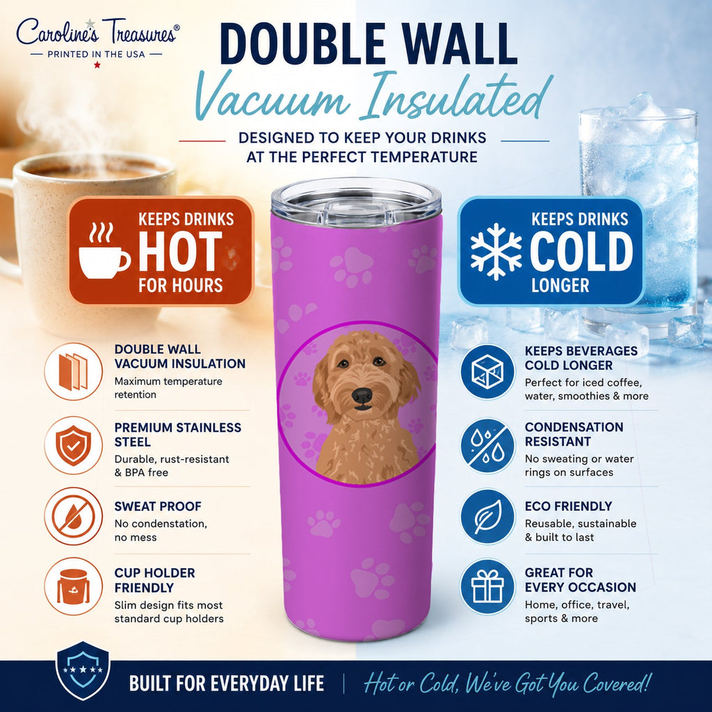 Doodle Liver #3 Stainless Steel Skinny Tumbler 20 oz Vacuum Double Walled Reusable Insulated Travel Cup