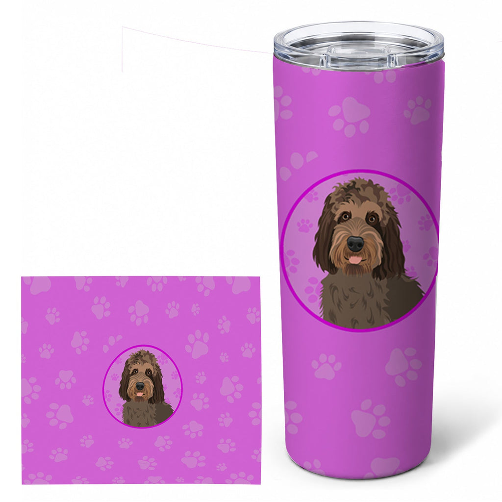 Doodle Tricolor #3 Stainless Steel Skinny Tumbler 20 oz Vacuum Double Walled Reusable Insulated Travel Cup