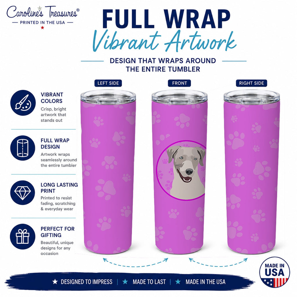Labrador Retriever Gray Stainless Steel Skinny Tumbler 20 oz Vacuum Double Walled Reusable Insulated Travel Cup