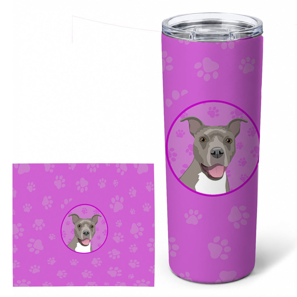 Pit Bull Blue #1 Stainless Steel Skinny Tumbler 20 oz Vacuum Double Walled Reusable Insulated Travel Cup