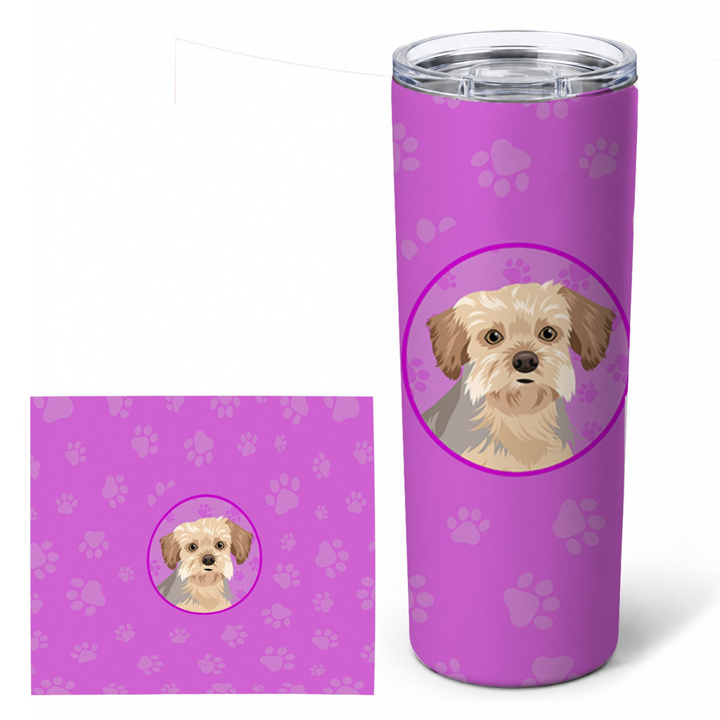 Yorkie Blue and Tan #1 Stainless Steel Skinny Tumbler 20 oz Vacuum Double Walled Reusable Insulated Travel Cup
