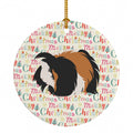Sheba Guinea Pig Christmas Ceramic Ornament Christmas Tree Hanging Decorations for Home Christmas Holiday, Party, Gift, 3 in, Multicolor