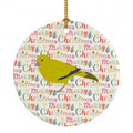 London Canary Christmas Ceramic Ornament Christmas Tree Hanging Decorations for Home Christmas Holiday, Party, Gift, 3 in, Multicolor