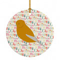 Norwich Canary Christmas Ceramic Ornament Christmas Tree Hanging Decorations for Home Christmas Holiday, Party, Gift, 3 in, Multicolor