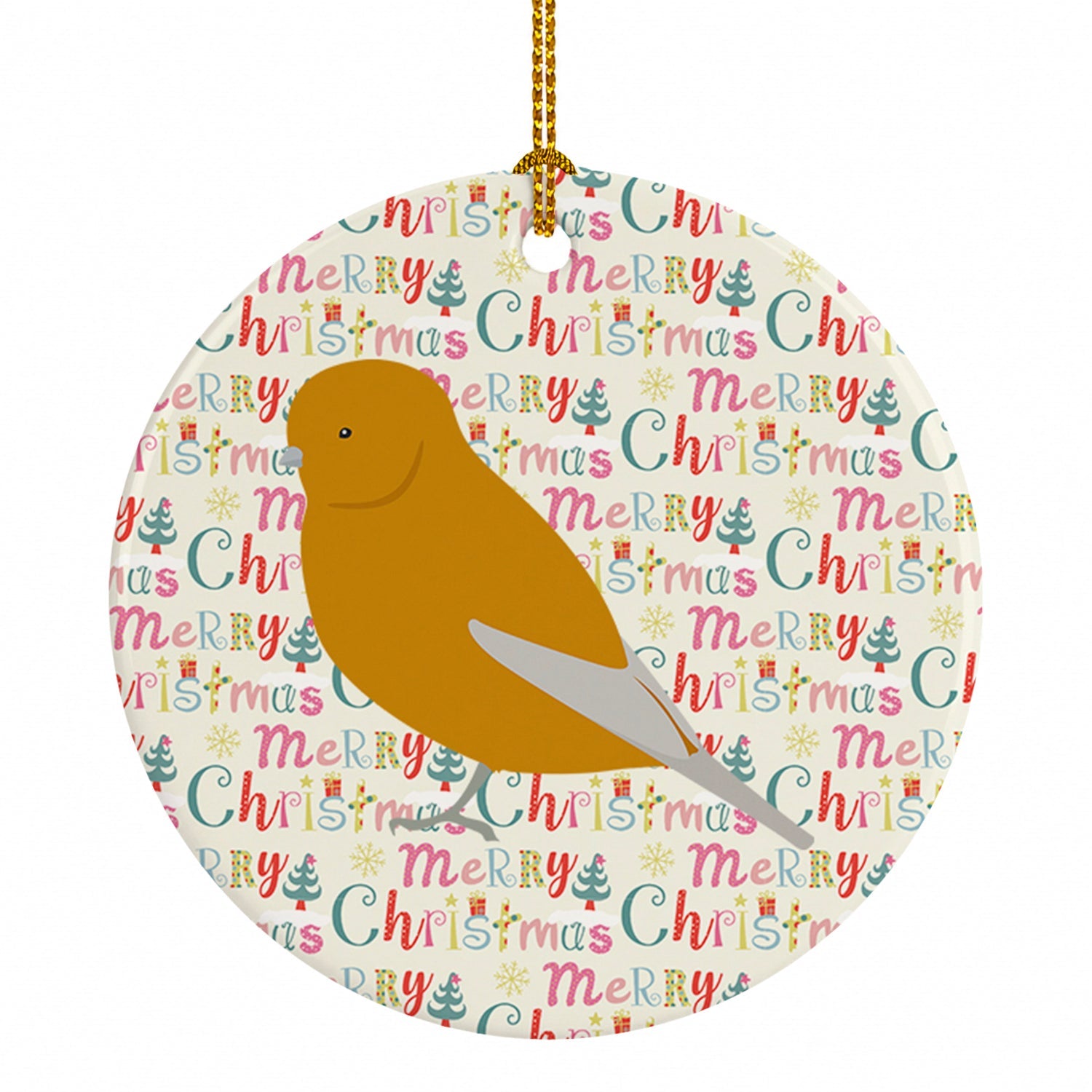 Norwich Canary Christmas Ceramic Ornament Christmas Tree Hanging Decorations for Home Christmas Holiday, Party, Gift, 3 in, Multicolor