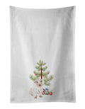 Dachshund Dapple #2 Christmas Kitchen Towel Set of 2 White Dish Towels Decorative Bathroom Hand towel for Hand, Face, Hair, Yoga, Tea, Dishcloth, 19 X 28", White