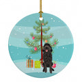 Doodle Black #1 Christmas Ceramic Ornament Christmas Tree Hanging Decorations for Home Christmas Holiday, Party, Gift, 3 in, Multicolor