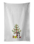 Doodle Black Tricolor #1 Christmas Kitchen Towel Set of 2 White Dish Towels Decorative Bathroom Hand towel for Hand, Face, Hair, Yoga, Tea, Dishcloth, 19 X 28", White