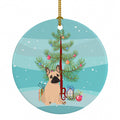 French Bulldog Fawn #1 Christmas Ceramic Ornament Christmas Tree Hanging Decorations for Home Christmas Holiday, Party, Gift, 3 in, Multicolor