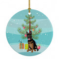 German Shepherd Bicolor Christmas Ceramic Ornament Christmas Tree Hanging Decorations for Home Christmas Holiday, Party, Gift, 3 in, Multicolor
