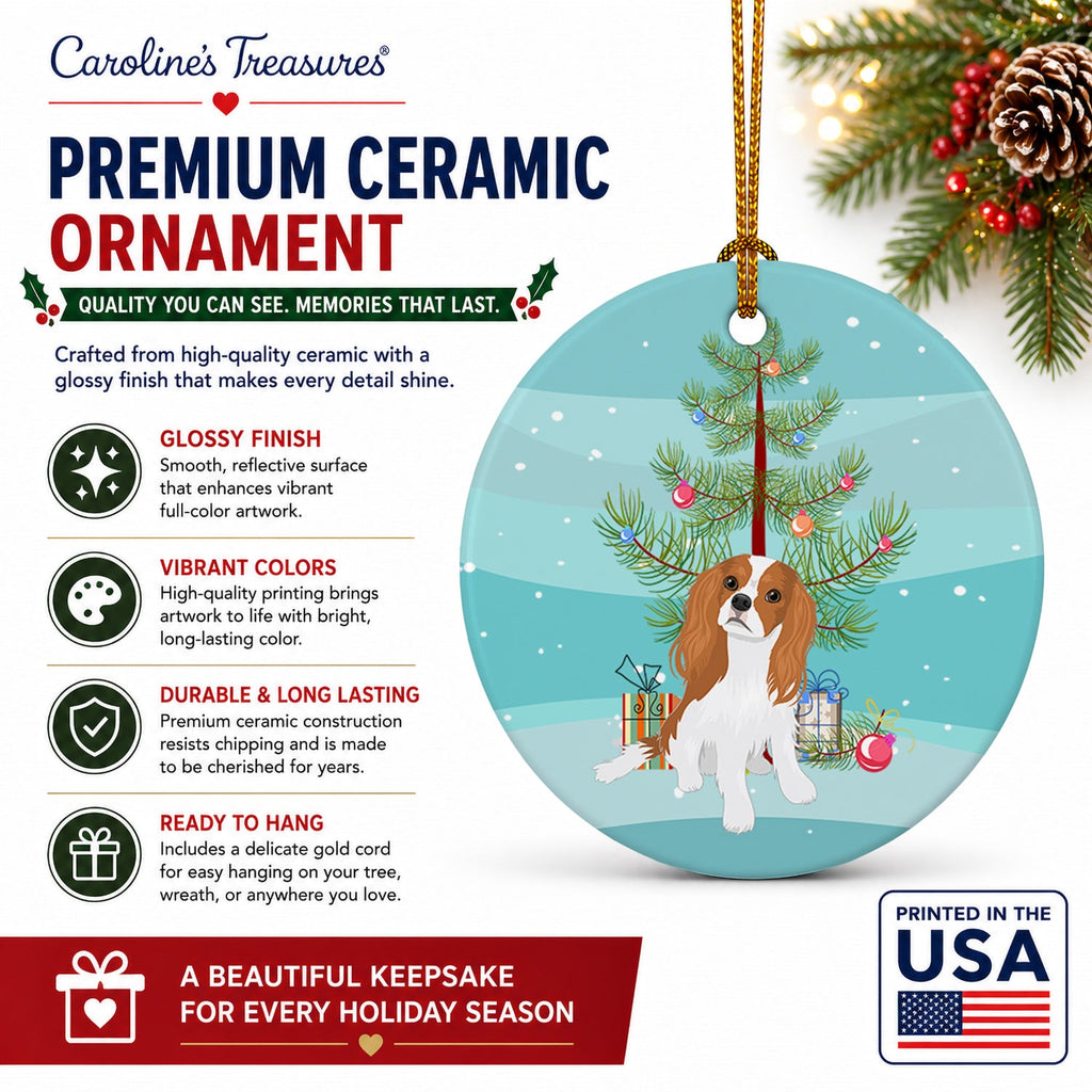 Cavalier King Charles Spaniel Blenheim #1 Christmas Ceramic Ornament Christmas Tree Hanging Decorations for Home Christmas Holiday, Party, Gift, 3 in, Multicolor