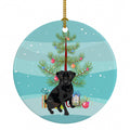 Pug Black #2 Christmas Ceramic Ornament Christmas Tree Hanging Decorations for Home Christmas Holiday, Party, Gift, 3 in, Multicolor