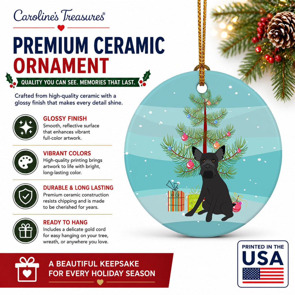 Schnauzer Black #2 Christmas Ceramic Ornament Christmas Tree Hanging Decorations for Home Christmas Holiday, Party, Gift, 3 in, Multicolor