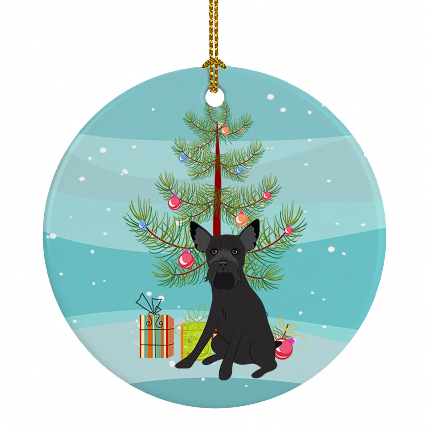 Schnauzer Black #2 Christmas Ceramic Ornament Christmas Tree Hanging Decorations for Home Christmas Holiday, Party, Gift, 3 in, Multicolor