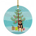Shiba Inu Black and Tan Christmas Ceramic Ornament Christmas Tree Hanging Decorations for Home Christmas Holiday, Party, Gift, 3 in, Multicolor